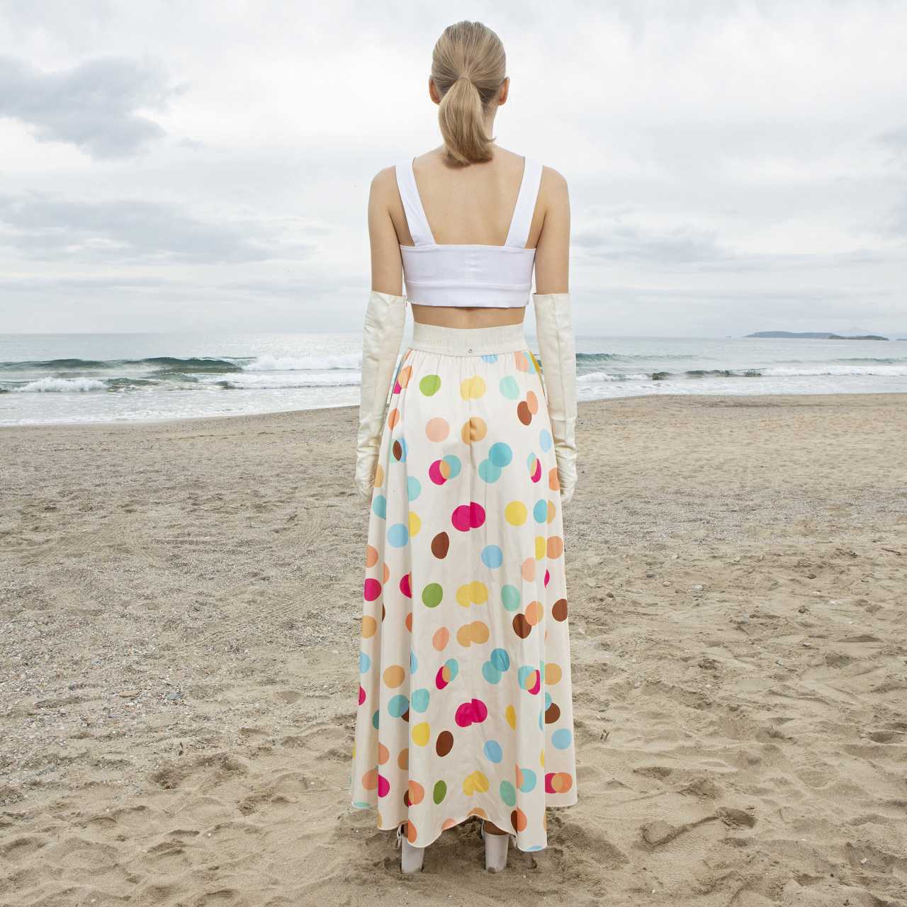 Product preview: Tulle Tutu Skirt Maxi Ivory Multicolor Dotted Skirt